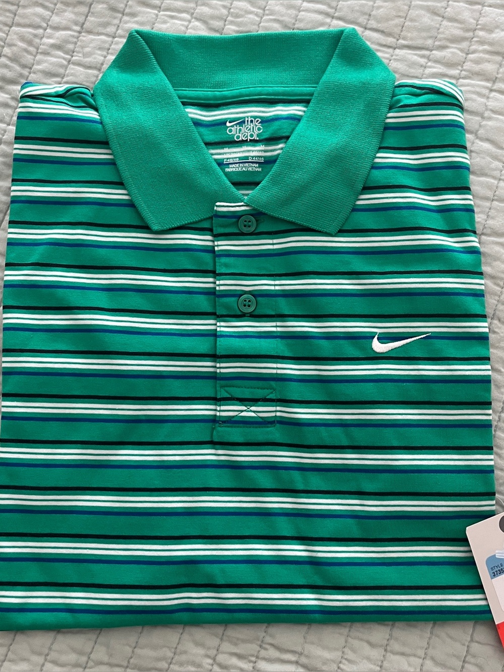 Rare custom Nike Club Green Striped Polo